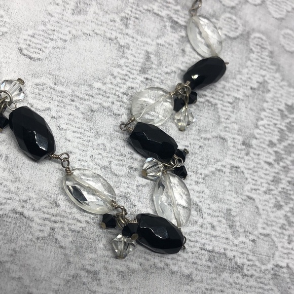 VINTAGE crystal beads sterling silver 925 clasp necklace classy timeless glam. - Picture 4 of 6